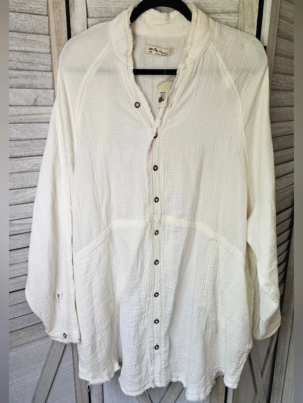 NWT Free People Textured Button-Down Tunic